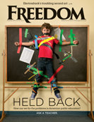 Freedom Magazine. Held Back issue cover
